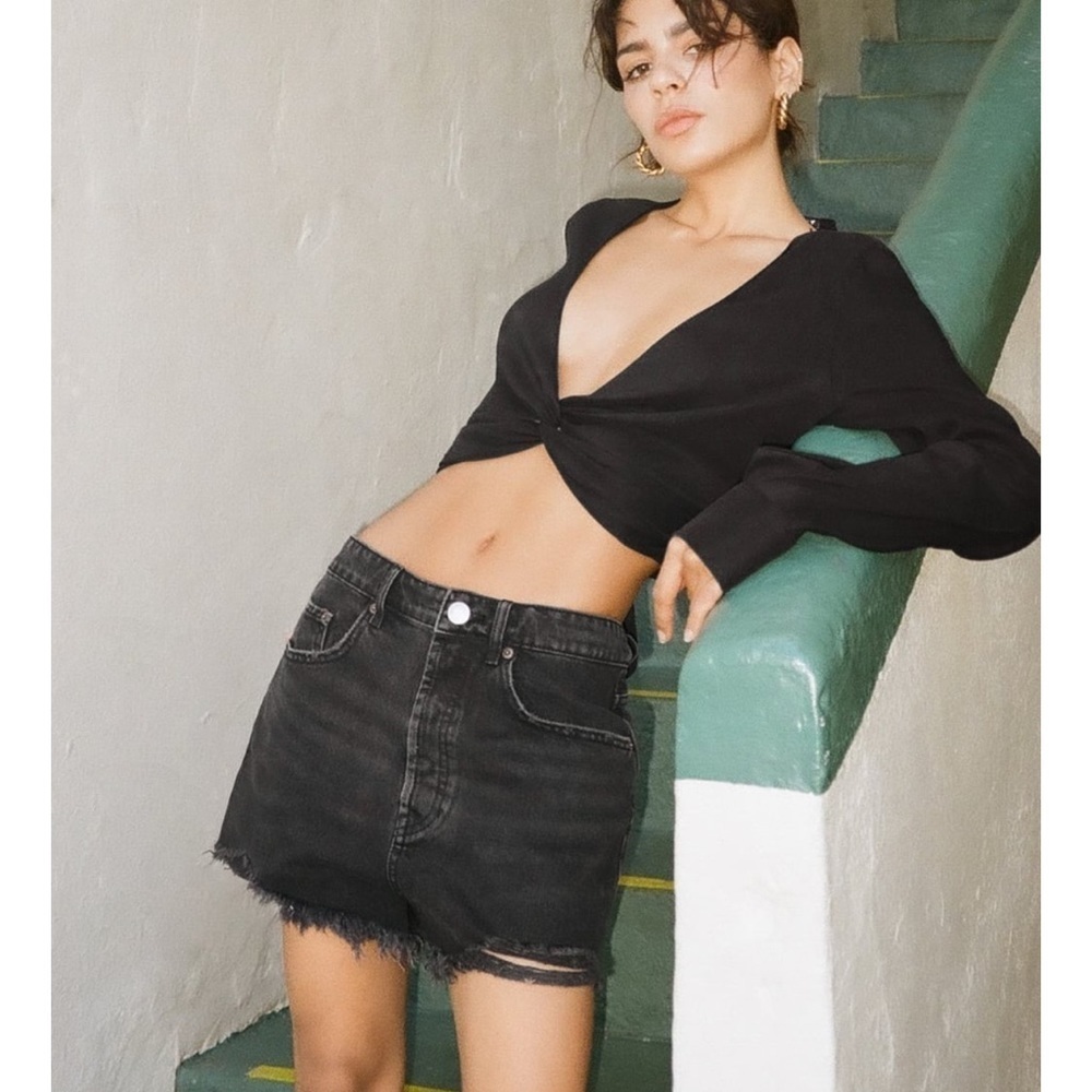 Zara LINEN BLEND KNOTTED TOP​